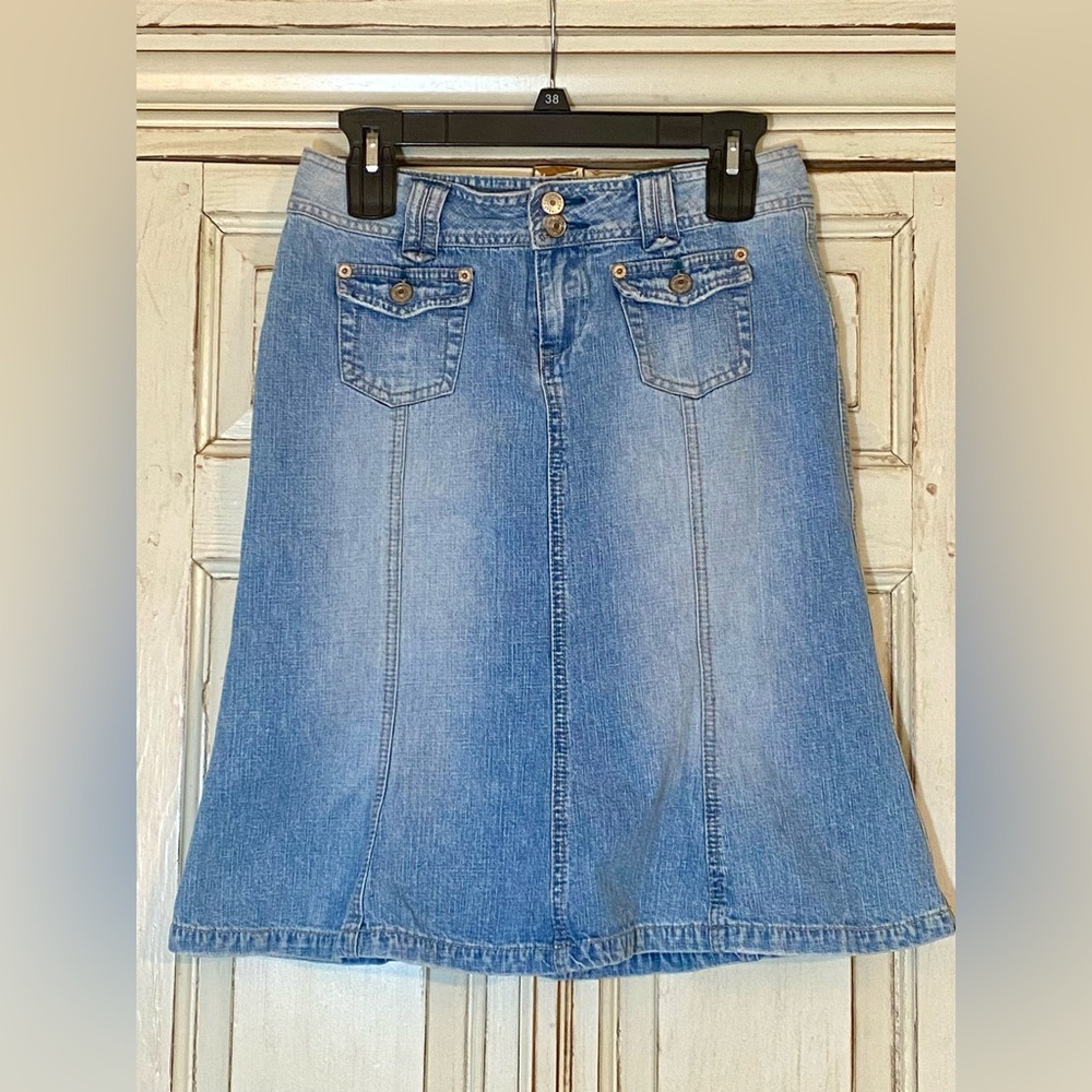 UNIONBAY Light Blue A-Line Denim Skirt